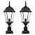 GOALPLUS 24in Dusk to Dawn Aluminum Light Post Outdoor Lamp Post Light Fixture for House Exterior Black Yard Pier Mount Lantern with Seeded Glass, 2 Pack Outside Pathway Column Lights, LMMS4610-MBK-2P
