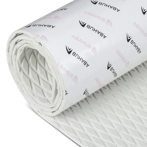 Abahub EVA Foam Boat Decking 96''x38'' Non-Slip Surfboard Traction Pad Grip Mat Self-Adhesive Trimmable Flooring Sheet for Boats SUP Board Kayak Surfing Cool Gray