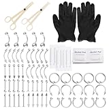 LIFKICH Kit de Joyería de Acero Inoxidable y Abs Piercings para Mujer 85 Piezas Cómodos y Creativos para Adornos Corporales Vida Diaria