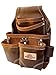 Western Heritage | Heavy Duty Leather Tool Pouch Bag | Professional Grade | Carpenter, Construction, Framers, Handyman Tool Bag, Reinforced Seams, 5 Pockets, 2 Snap Loops (Brown)