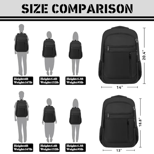 Image of Travel Backpack, Extra Large 45L Travel Backpack for Men & Women, Expandable Laptop Bag, Water Resistant Computer Backpack Fits 18.4 Inch Laptop, Lightweight Daypack for Flight, Black