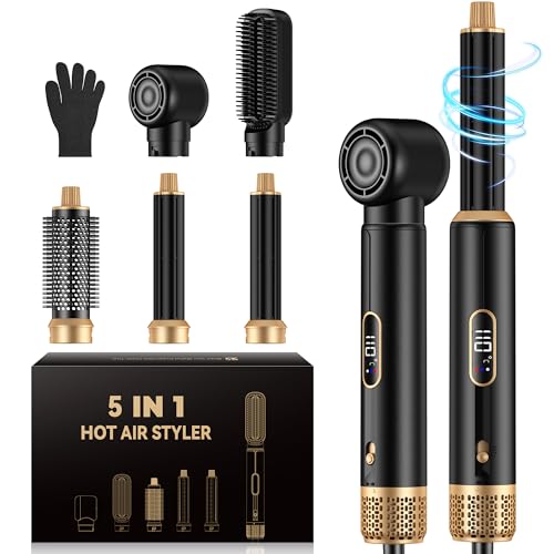 5 en 1 cepillo soplador Airstyler aire styler set Hair Styler Airbrush plancha rizador cepillo soplador cepillo alisador para el cabello, kit de peluquería para secar