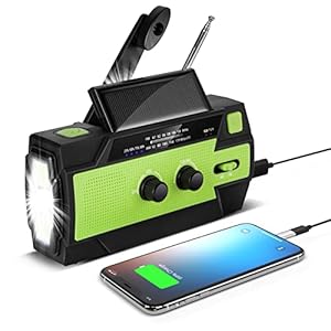 Solar Radio Tragbar Qoosea Kurbelradio Wiederaufladbare Dynamo Radio mit AM/FM/WB Eingebaute 4000mAh Wiederaufladbare…