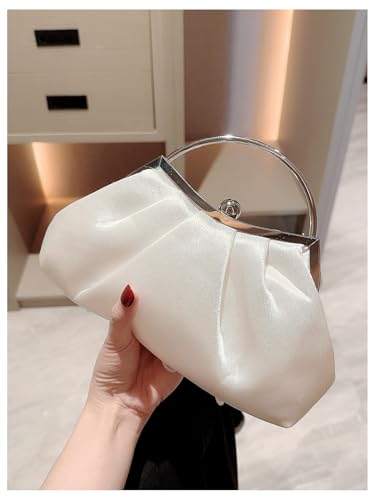Image of Verdusa Women's Bowknot Evening Bag Ruched Clutch Purse Party Handbag with Chain Strap