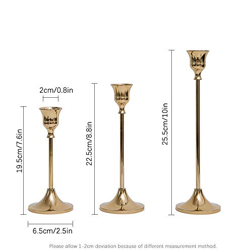image for VINCIGANT Brass Gold Candlestick Holders / Taper Candle Holders,Vintag
