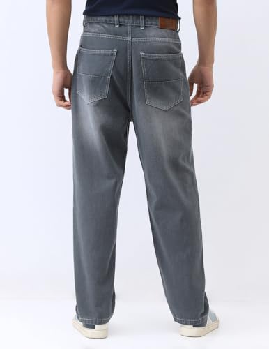 Image of Urbano Fashion Men's Loose Baggy Fit Washed Jeans Non-Stretchable