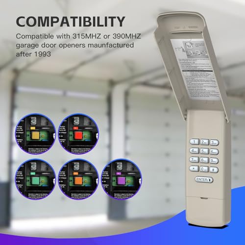 Mando de pared para garaje compatible con Chamberlain para abrir la puerta sin usar llaves 8