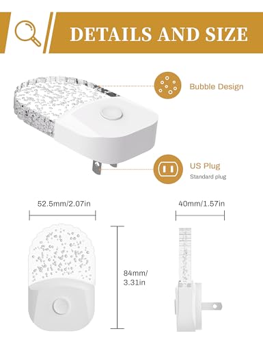 Image of DORESshop Led Night Lights Plug into Wall, 4 Packs Amber Dimmable Dusk to Dawn Night Light for Bedroom, Kids Room, Bathroom