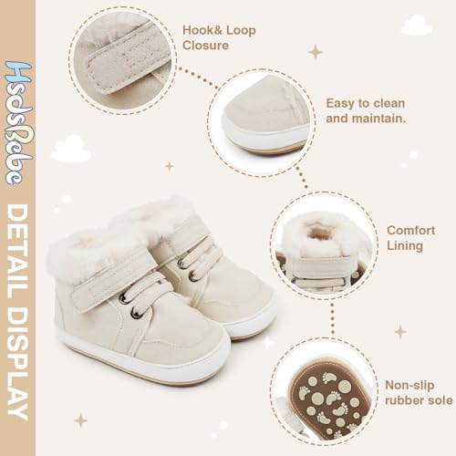 Image of HsdsBebe Baby Boys Girls Pu Leather Hard Bottom Walking Sneakers Toddler Rubber Sole First Walkers Infant Cartoon Slippers Crib Shoes