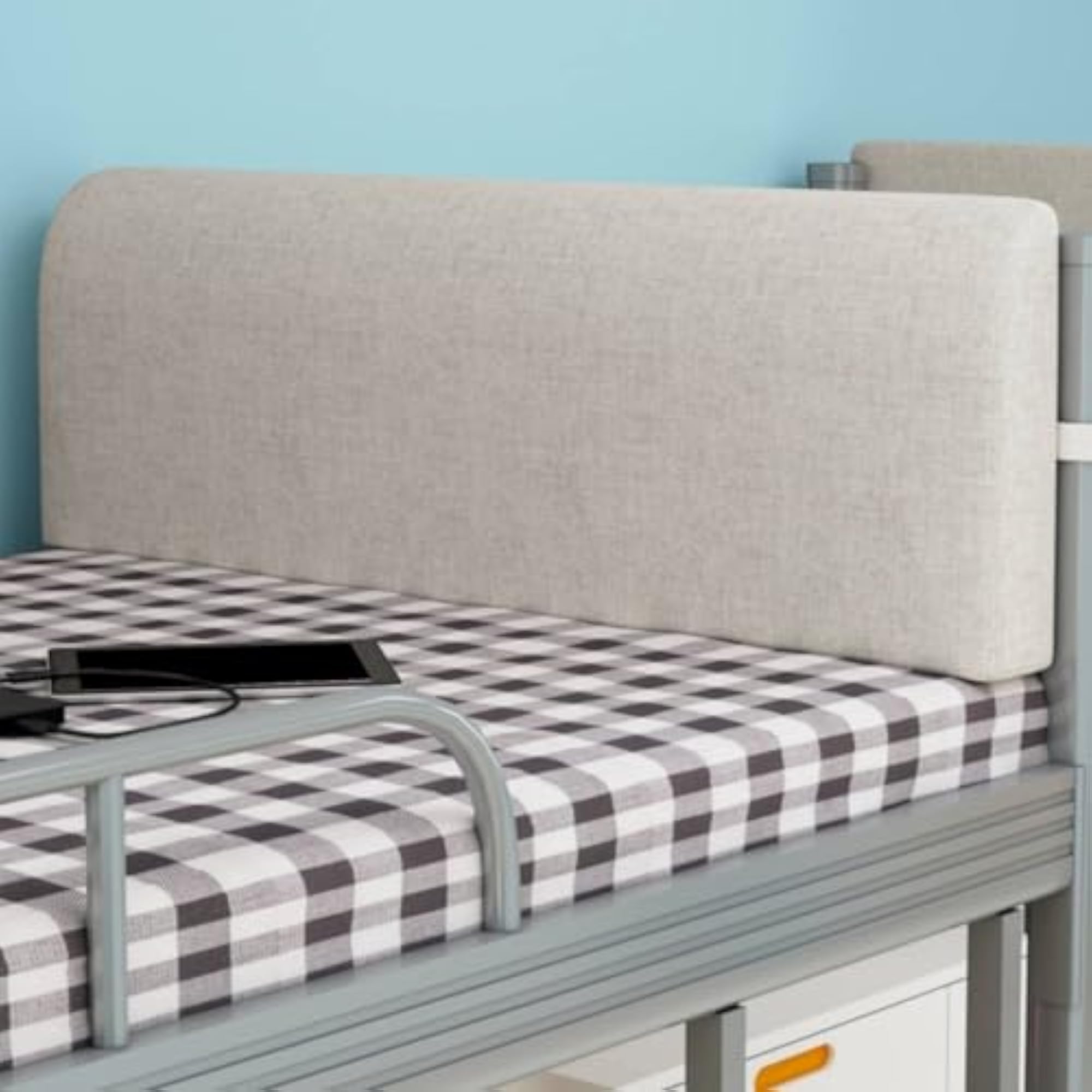 Padded Bed Backrest Cushion Textile-Covered