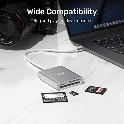 USB SD Card Reader, Unitek USB 3.0 Memory Card Reader Writer Compact Flash Card Adapter for CF/SD/TF Micro SD/Micro SDHC/MD/MMC/SDHC/SDXC UHS-I Card for Windows, Mac  Aluminum [Upgrade Version]