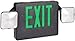 Morris Products 73033 Combo LED Exit Emergency Light, Green LED, Black Housing (2)