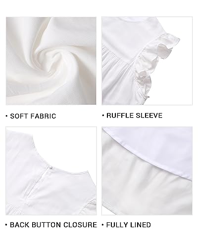 Image of Holipick Women's Plus Size Summer Dresses Casual Short Dress Babydoll Ruffle Sleeve Swing Flowy Sleeveless Tunic Dress