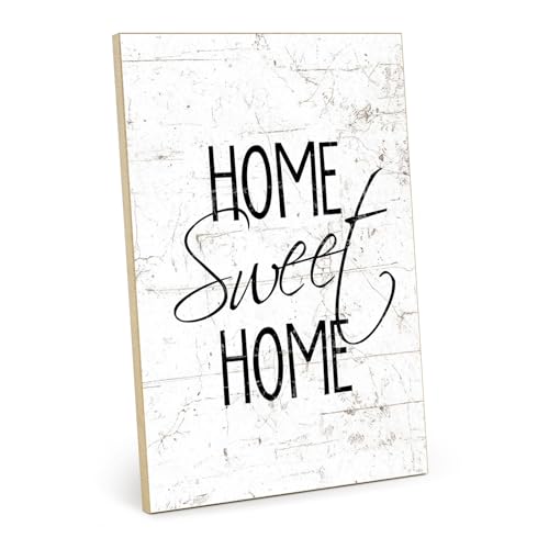 TypeStoff HS-00748 Plaque en bois avec inscription « Home Sweet Home » - Look vintage avec...