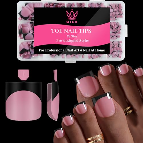 Toe Nails Press On French Tips 15 Sizes 150 Pcs