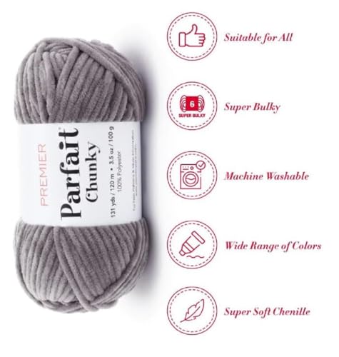 Image of Premier Parfait Chunky Chenille Yarn 3 Pk Bundle with Bella's Crafts Markers (Seal)