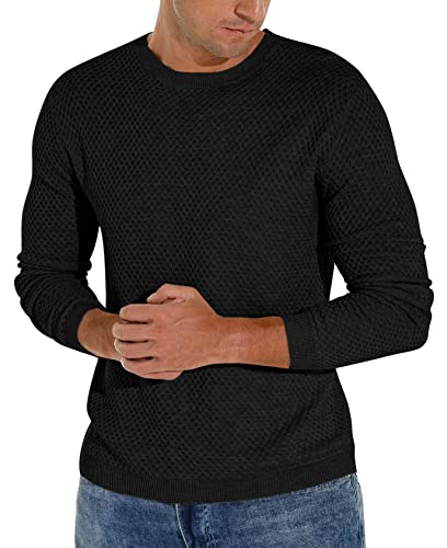 Sailwind Men's Crewneck Lightweight Wool Structured Sweater Casual Knit Pullover4