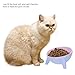 Hohopeti Tilted Cat Bowl with Stable Stand Multi Purpose Elevated Pet Dish for Cats and Dogs Slip Design for Food Water and Canned Meals Capacity for All