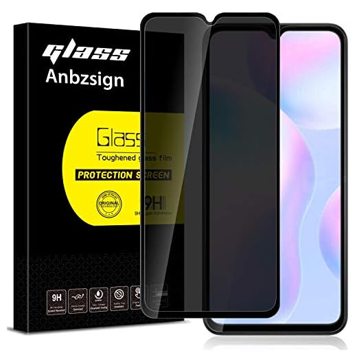 Anbzsign [Pacote com 2] Protetor de tela de privacidade Xiaomi Redmi 9 / Redmi 9A / Redmi 9C (2020), [cobertura total] [compatível com capas] Anti-Spy dureza 9H vidro temperado