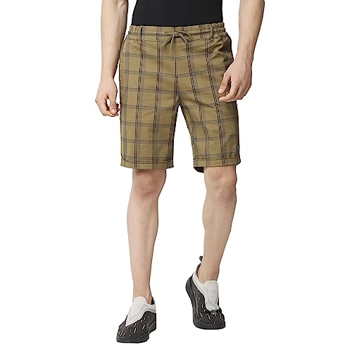 Image of Thomas Scott Men's | Checks | Chino Shorts | Regular Fit | Linen Blend | Above Knee | Casual Short