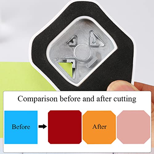 LOONENG 3 Way Chamfer Corner Punch, 3 in 1 Craft Paper Corner Cutter for Paper Crafts Laminate, Cardstock, Business Card - Image 3