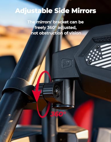 Image of KEMIMOTO UTV Side Mirrors, Auto-Fold Spring-Back, No Manual Adjustments