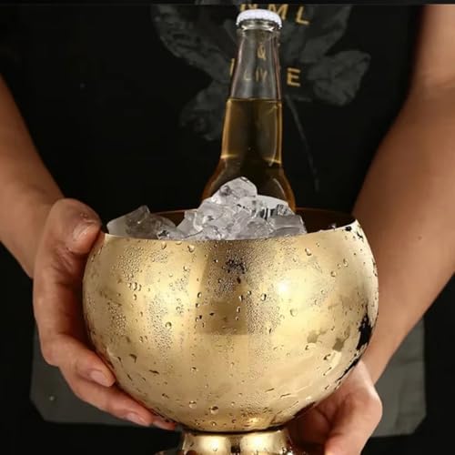 Cubo de hielo de acero inoxidable con base para botellas de champán 5