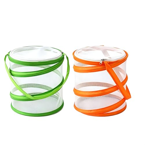 Image of Cosiesnest 2PCS Butterfly House, Butterfly Net, Butterfly Kit, Butterfly Garden, Foldable Breathable Mesh Insect Enclosure with Carry Handle for Outdoor Nature Observation, Backyard Learning & Insect