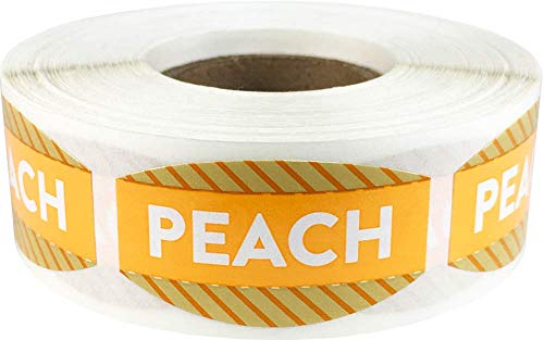 Autocollants nourriture Peach Grocery Store adhésifs et étiquettes bocaux ovales