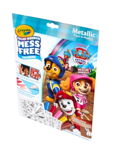 Image of Crayola PAW Patrol Color Wonder Mess Free Coloring Set, Metallic Markers & Paper, PAW Patrol Toys, Toddler Coloring Kit, Travel Activity, Gift for Kids, 3+