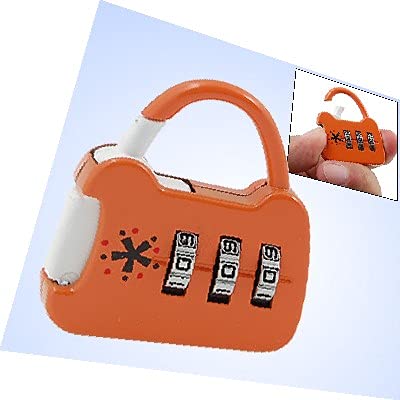 ZF4KPYOrange Handbag Combination Lock Luggage 3 Digits Padlock (Bolso Naranja Combinación cerradur Equipaje 3 dígitos candado