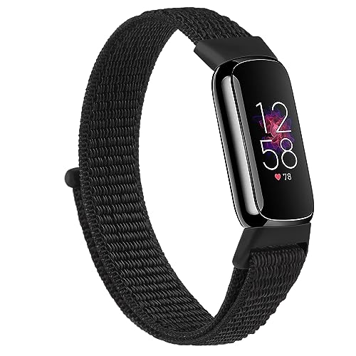Nylon Band for Fitbit Luxe Bands Women Men, Soft Adjustable Replacement Sport Strap Compatible with...