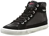 Lacets Pepe Jeans Macclain Sequins, Baskets Mode Femme - Noir (999 Black), 41 EU