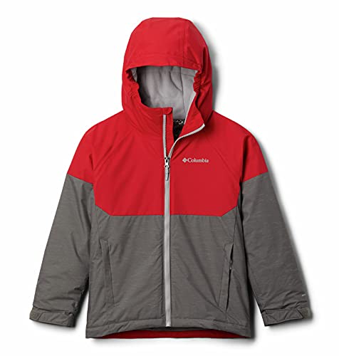 Columbia Boys' Little Alpine Action II Jacket, City Grey Heather/MTN Red, X-Small