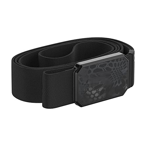 Groove Life Kryptek Groove Belt Typhon Black/Black - Men's Stretch Nylon Belt With Magnetic Aluminum Buckle, Lifetime Coverage - Medium #TOP5