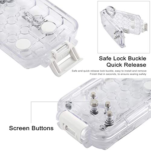 HAWEEL for iPhone Xs Max Underwater Housing Professional [40m/130ft] Diving Case for Diving Surfing Swimming Snorkeling Photo Video with Lanyard (iPhone Xs Max, Transparent) - Thumbnail 6