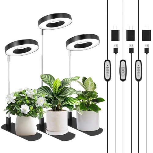 LBW Grow Light for Indoor Plants, Full Spectrum Halo Plant Grow Light with Base, Height Adjustable