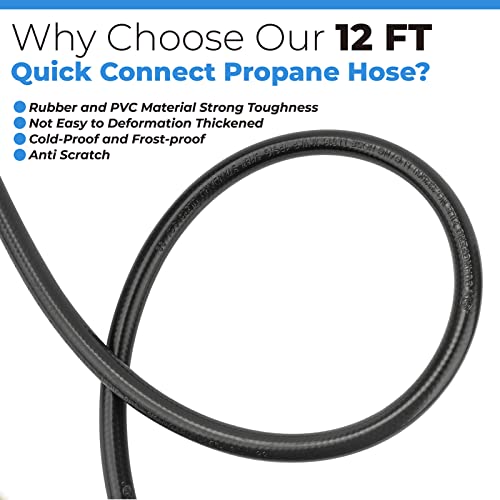 F271803 12ft Propane Heater Adapter Hose with Regulator,for Mr. Heater Big Buddy Indoor Outdoor