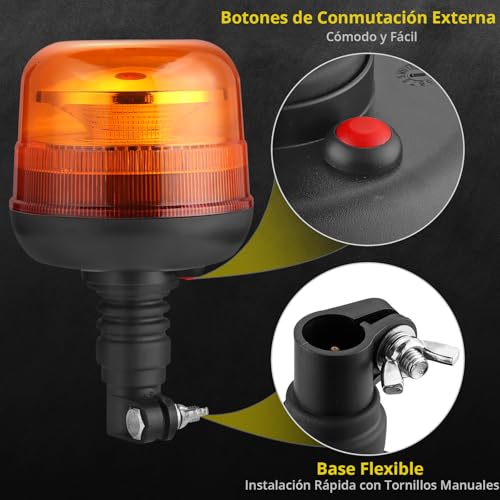 Luces estroboscópicas coche con interruptores dobles cable 5m 4