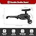 HIFMGHE Universal Stroller Board, Adjustable 2-in-1 Stroller Glider Board Baby Car Attachment with Detachable Seat Holds Children Up to 55lbs(Black)