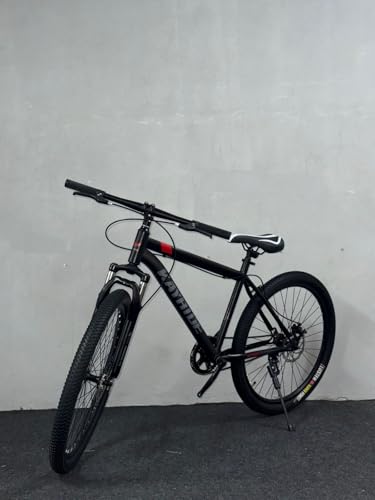 Image of Single Speed Bicycle with 18 Inch Frame, Alloy Rims, Dual Disc Brakes, Mudguards, 26x2.40 Tyres, Great for City Commuting, Mountain Trails, Fitness, and Outdoor Adventures (Black)