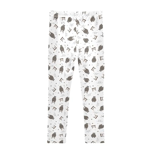 ZZKKO Girls Leggings Cartoon Weird Groundhog Toddler Girls Clothes Leggings for Girls Toddler Girls Leggings 3-4T2