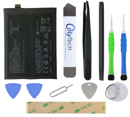 OnlyTech BLP827 - Kit de reparación de batería premium para OnePlus 9 Pro (4500 mAh, calidad idéntica con 10 herramientas y adhesivos)