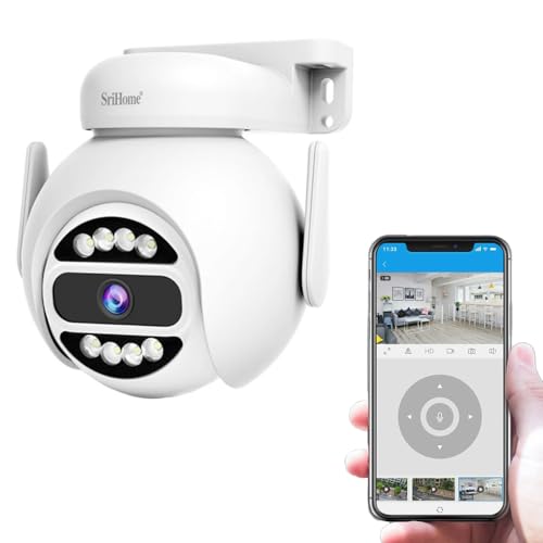 Image of Srihome SH047 4MP QHD 2560 * 1440p WiFi IP Camera WiFi PTZ Outdoor Home Security CCTV Camera Pan & Tilt 2 Way Talk Color Night Vision Motion Detection Supports MicroSD Card Upto 128GB