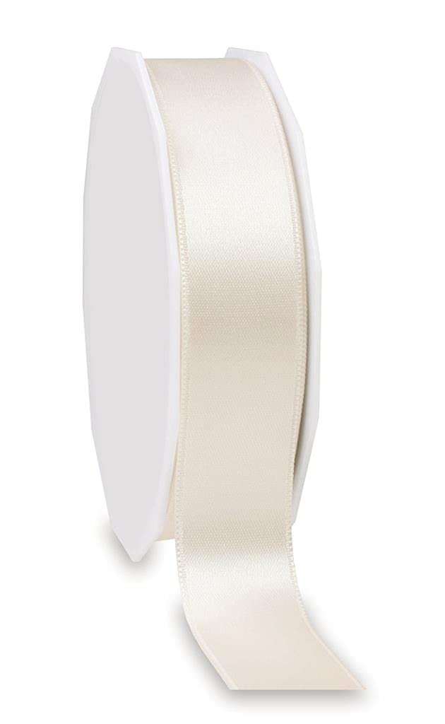 Nastro in raso bianco, nastro in raso double face 10 mm per la decorazione di nozze, festa, confezione regalo, torta, bouquet (45 m