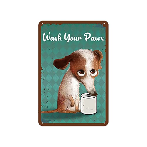 Cartel de metal retro con texto en alemán "Perro Animal" Cartel vintage Cartel de puerta Placa de metal para pub, club, cafetería, bar, restaurante cuarto de baño, decoración de pared 20 x 30 cm Cover