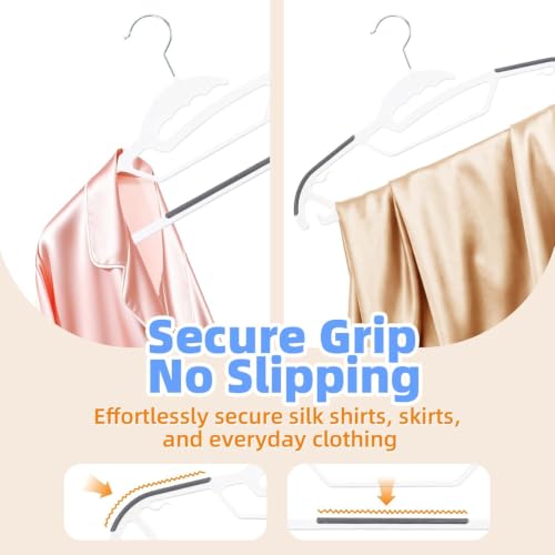 Image of 12 Pack Plastic Clothes Hangers, Non-Slip Slim Hangers with 360 Rotating Hook, Heavy Duty Space Saving Hangers for Shirts, Pants & Coats(White)