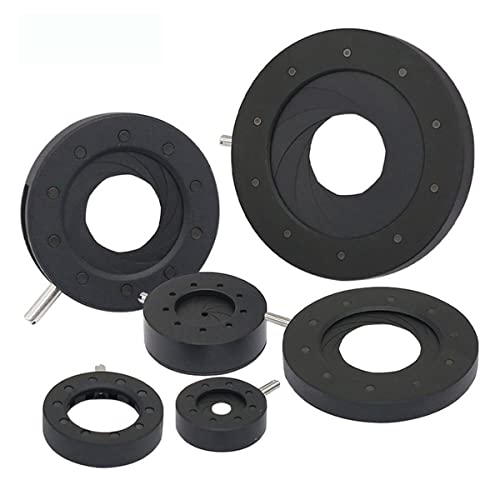 ラボ用顕微鏡アクセサリー 顕微鏡アイリスダイヤフラムコンデンサー開口径 1-12mm 1-16mm 1-29mm デジタルカメラレンズ顕微鏡用ズーム光学アイリス(ID001 1-12mm)