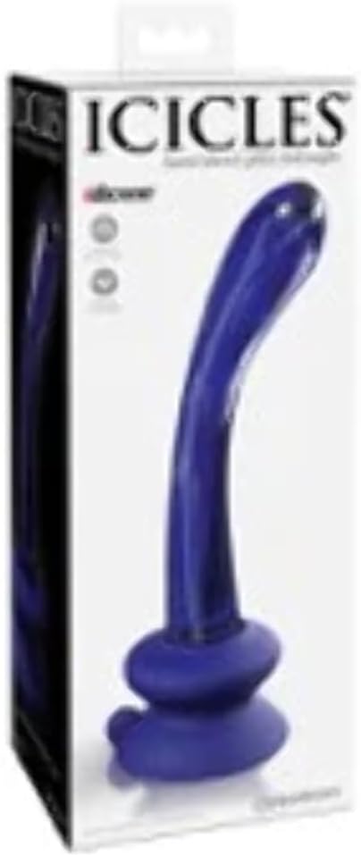 PIPEDREAM - Icicles No. 89 - Glass Suction Cup G-Spot Wand - Blue