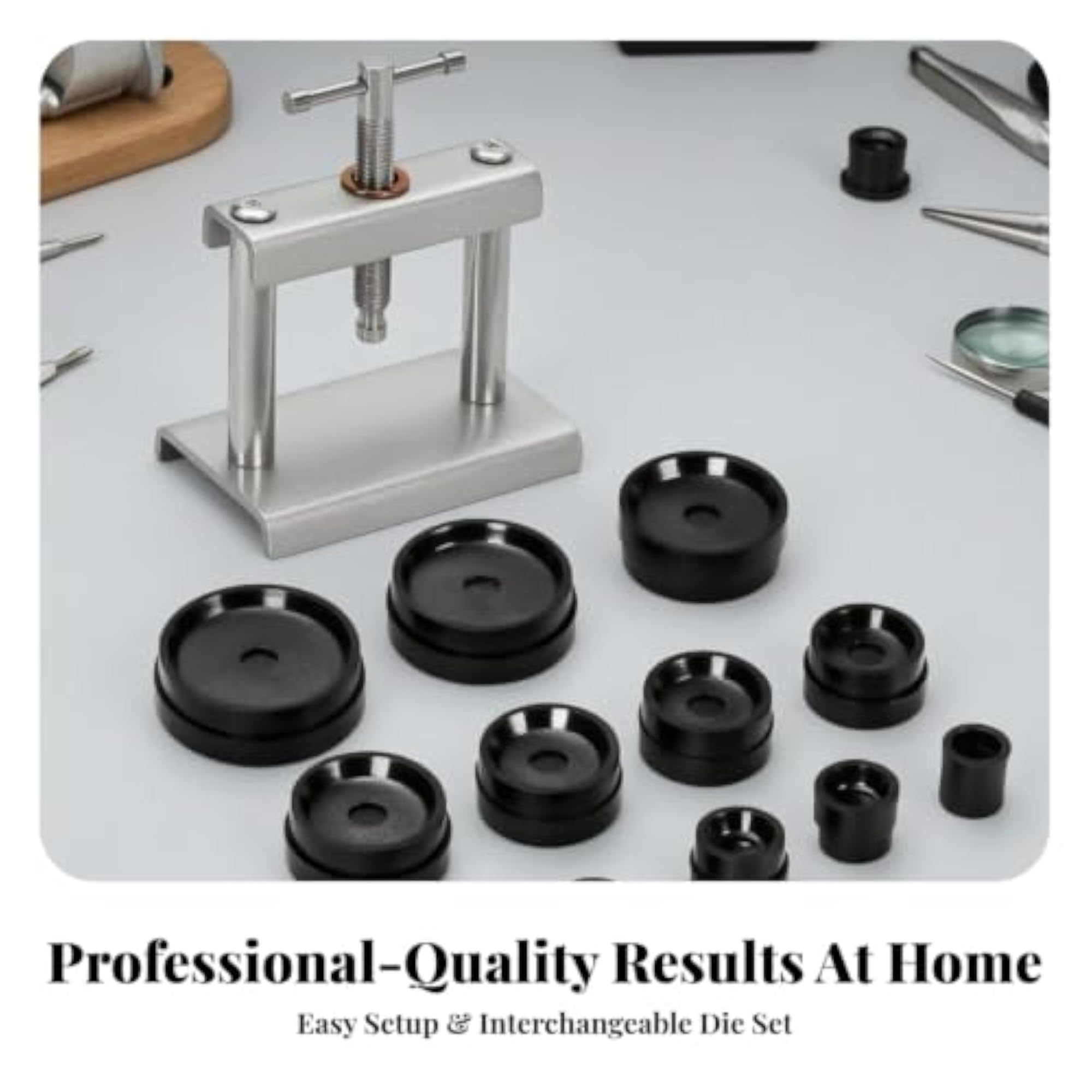 Enhanced Stability Watch Case Pressing Tool with 12 Molds
